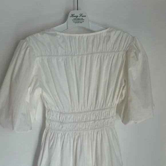 Showpo White V-Neck Puff Sleeve Maxi Dress Size 4 - Picture 9 of 15